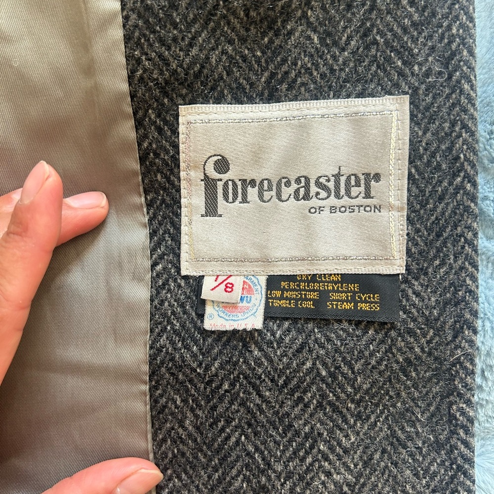 Gray Herringbone Full Length Coat - image 4